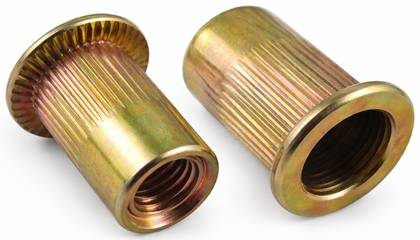 Rivet nuts and threaded inserts